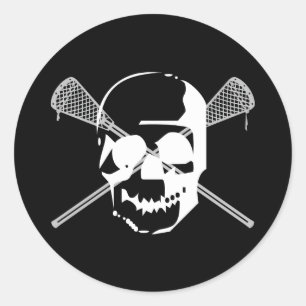 Lacrosse Designs LaxBallSkullWhite Sticker