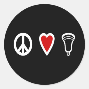 Lacrosse Designs PeaceLoveLacrosse white Sticker