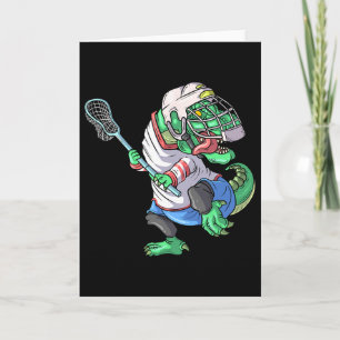 Lacrosse Dinosaur T Rex With Lacrosse Stick Funny  Card