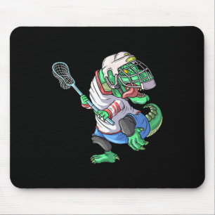Lacrosse Dinosaur T Rex With Lacrosse Stick Funny  Mouse Mat