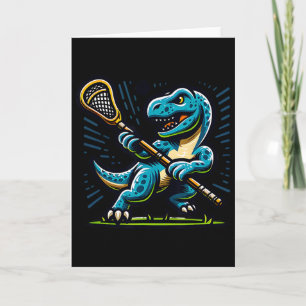 Lacrosse Dinosaur Trendy Sports Retro Funny For At Card