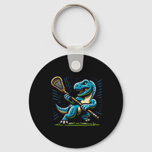 Lacrosse Dinosaur Trendy Sports Retro Funny For At Key Ring