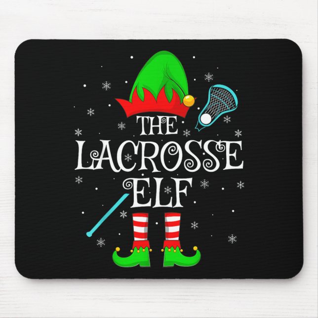 Lacrosse Elf Christmas Family Elf Squad Srts Playe Mouse Mat (Front)