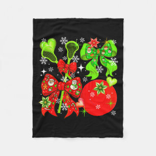 Lacrosse Equipment Christmas Player Team Colorful Fleece Blanket