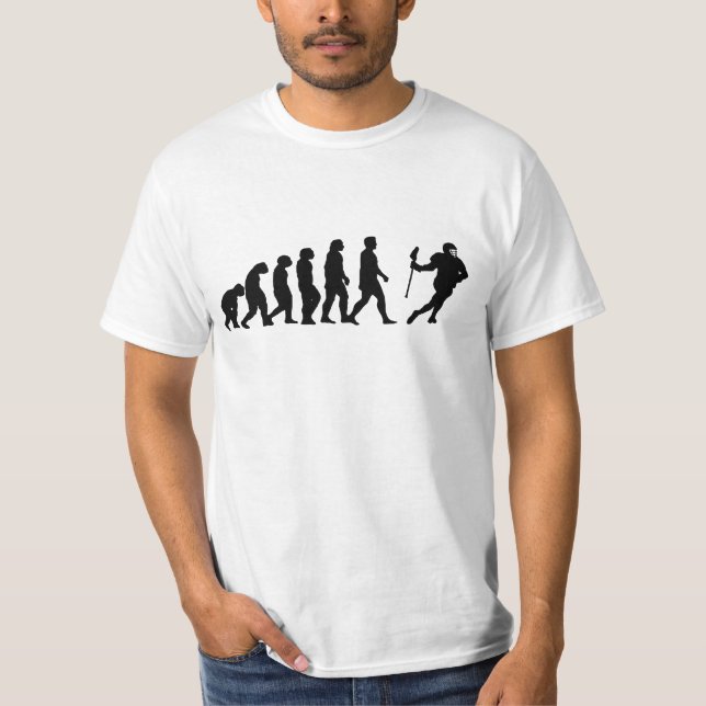 Lacrosse Evolution - Funny Lacrosse T-Shirt (Front)