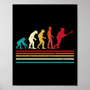 Lacrosse Evolution Retro Lax Player Goalie Men Wom Poster