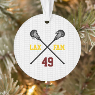 Lacrosse Family Sticks Net Player Number Photo Ornament