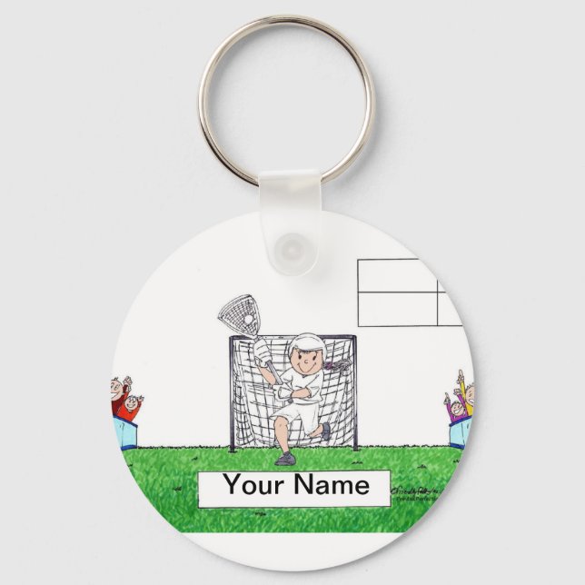 LaCrosse - Female Cartoon by PrintedPerfection.com Key Ring (Front)
