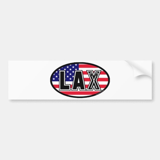 Lacrosse Flag America Bumper Sticker (Front)