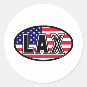 Lacrosse Flag America Sticker