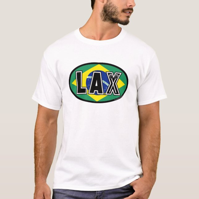 Lacrosse Flag Brazil T-Shirt (Front)