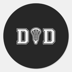 Lacrosse For Dad With Lax Stick Head Gift Classic Round Sticker