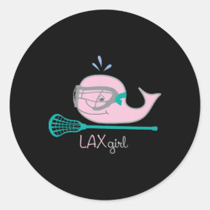 Lacrosse For Girls Pink Whale Mask Stick Lax Shirt Classic Round Sticker