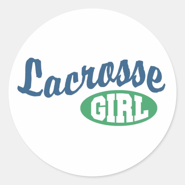 Lacrosse Girl Classic Round Sticker (Front)