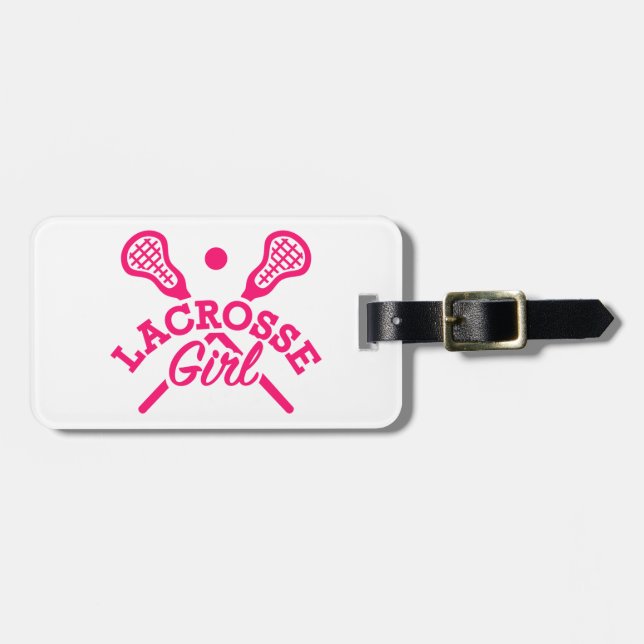 Lacrosse girl luggage tag (Front Horizontal)