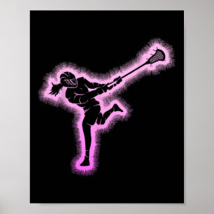 Lacrosse Girl Women Kids Youth Poster