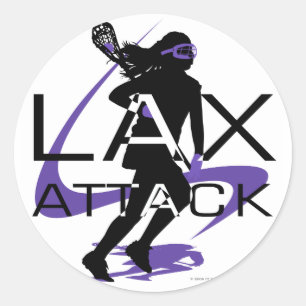 Lacrosse Girls LAX Attack Purple Classic Round Sticker