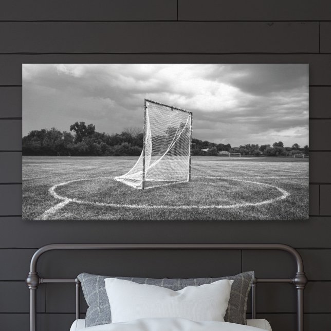 Lacrosse Goal Black White Outdoor Scenic Photo Canvas Print (Creator Uploaded)