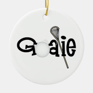 Lacrosse Goalie Ceramic Tree Decoration