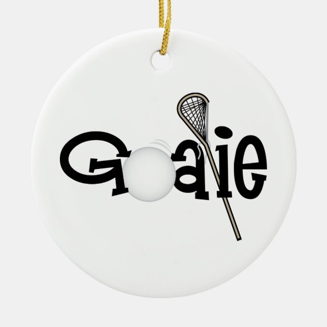 Lacrosse Goalie Ceramic Tree Decoration (Front)