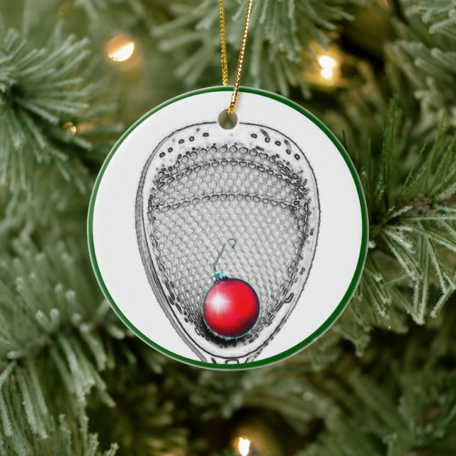 Lacrosse Goalie Christmas Collectable Ceramic Tree Decoration (Tree)