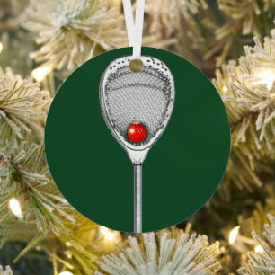 Lacrosse Goalie Christmas Collectable Metal Tree Decoration