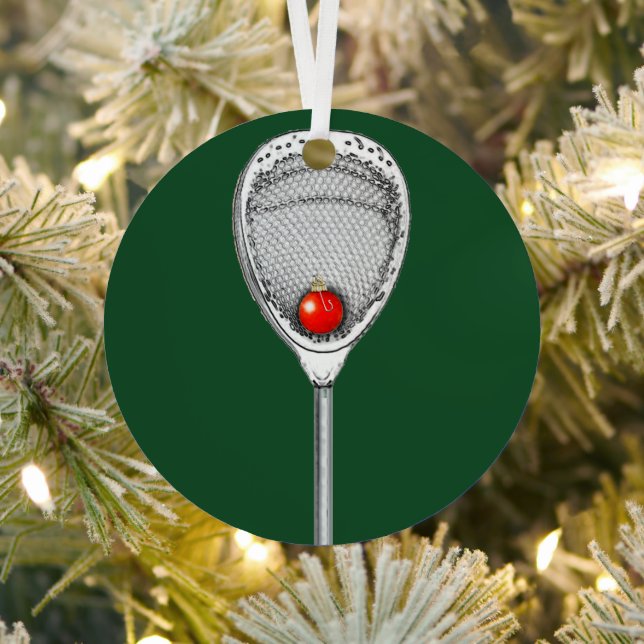 Lacrosse Goalie Christmas Collectable Metal Tree Decoration (Insitu)