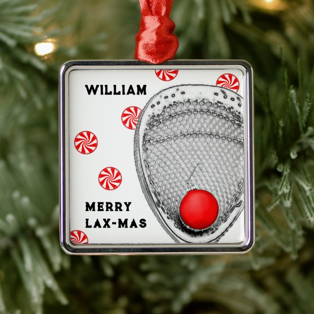 Lacrosse Goalie Christmas Metal Tree Decoration (Tree)