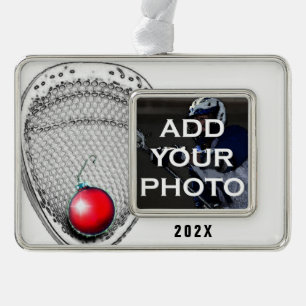 Lacrosse Goalie Collectable Silver Plated Framed Ornament