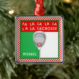 Lacrosse Goalie Holiday Gift Metal Tree Decoration