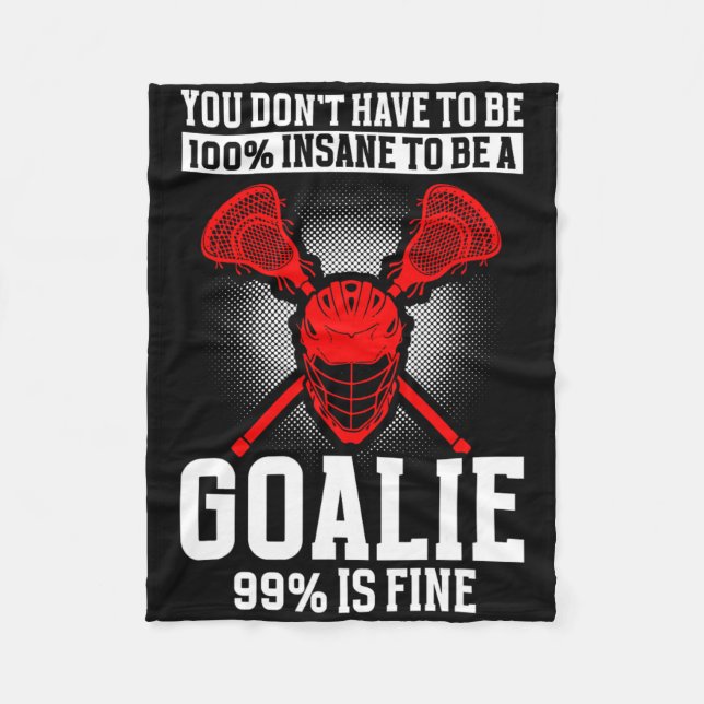 Lacrosse Goalie Lacrosse Gloves Stick Lax Goalie 1 Fleece Blanket (Front)