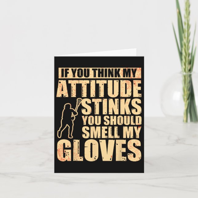 Lacrosse Goalie Lacrosse Gloves Stick Lax Goalie  Card (Front)