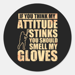 Lacrosse Goalie Lacrosse Gloves Stick Lax Goalie  Classic Round Sticker