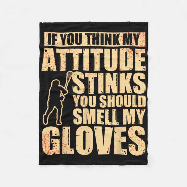 Lacrosse Goalie Lacrosse Gloves Stick Lax Goalie  Fleece Blanket (Front)
