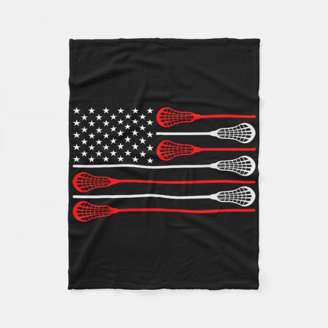 Lacrosse Goalie Lacrosse Gloves Stick Lax Goalie U Fleece Blanket (Front)