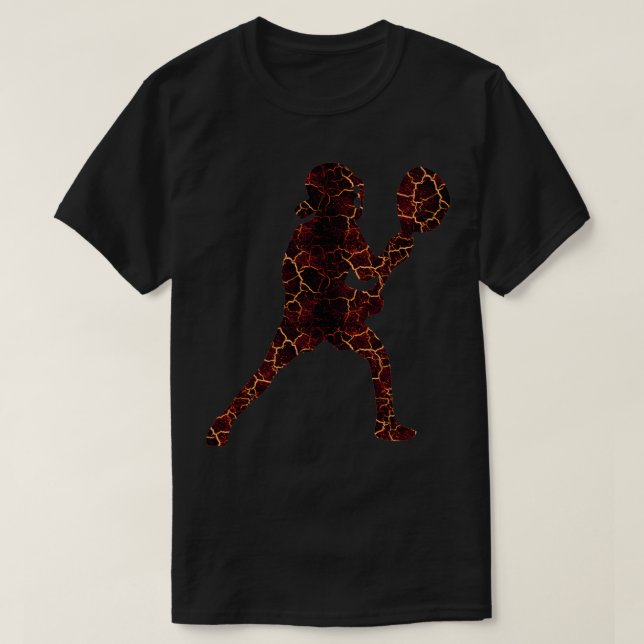 Lacrosse Goalie Lava Flow T-Shirt (Design Front)