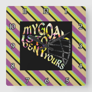 Lacrosse Goalie Mask Typography Clock