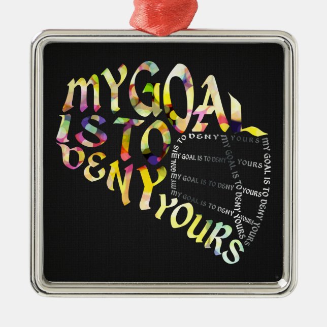 Lacrosse Goalie Mask Typography Metal Tree Decoration (Front)