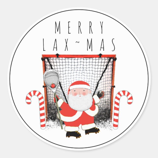 Lacrosse Goalie Sports Classic Round Sticker (Front)