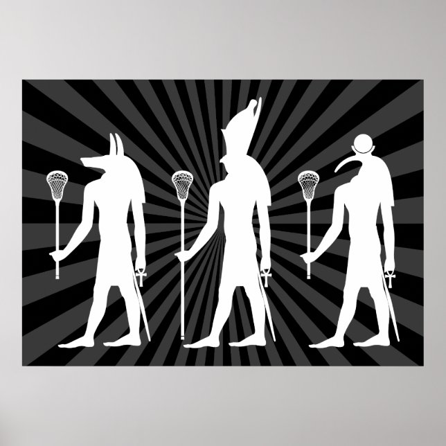 Lacrosse Gods Poster - white on dark (Front)
