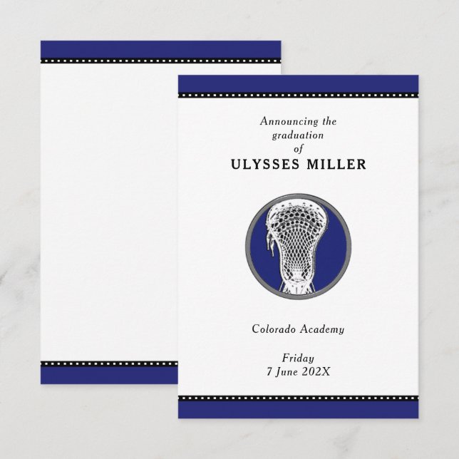 Lacrosse Graduation Announcement (Front/Back)