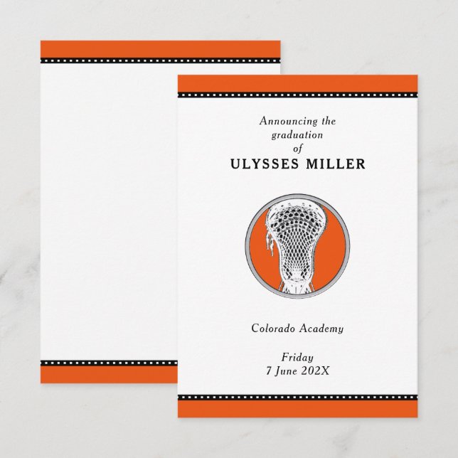 Lacrosse Graduation Announcement (Front/Back)