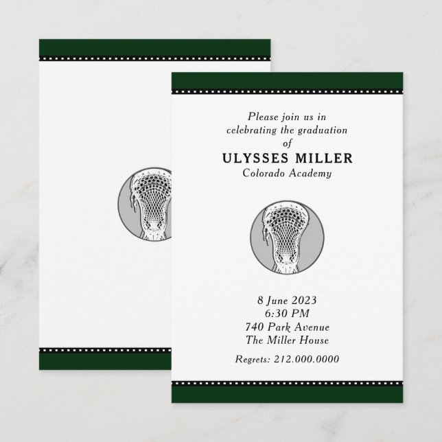 Lacrosse Graduation Party Invitation (Front/Back)