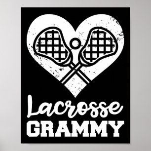 Lacrosse Grammy Heart Funny Lacrosse Player Grammy Poster
