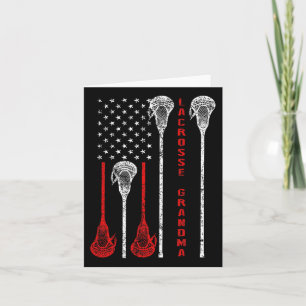Lacrosse Grandma 4th Of July Usa Flag Gift  Card