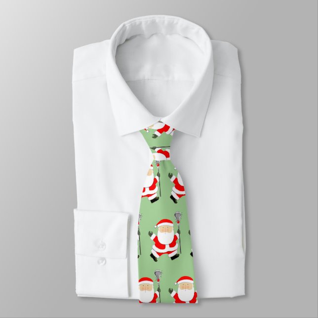 Lacrosse Guy Christmas Tie (Tied)