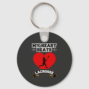 Lacrosse Heart Female Player Sport Passion Love Key Ring