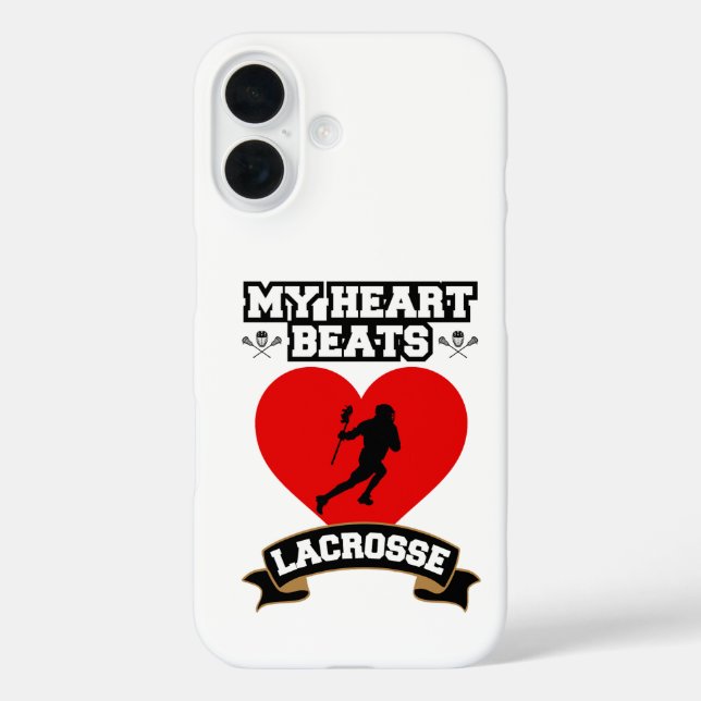 Lacrosse Heart Male Player Sport Passion Love Case-Mate iPhone Case (Back)