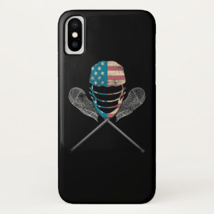 Lacrosse Helmet and Sticks iPhone X Case