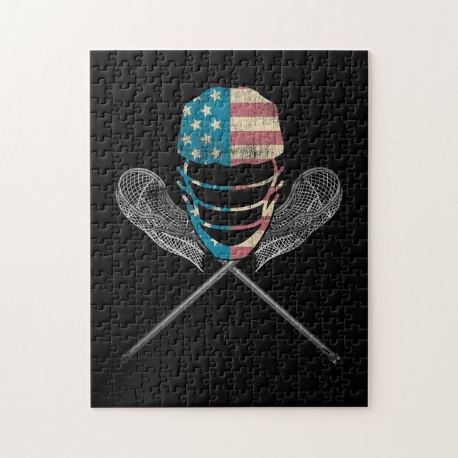 Lacrosse Helmet and Sticks Jigsaw Puzzle (Vertical)